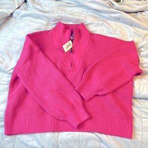 Pink Half-Zip Sweater